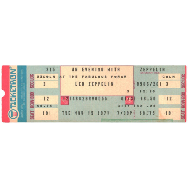 Concert Ticket <br>1977.06.25 <br>Los Angeles, CA