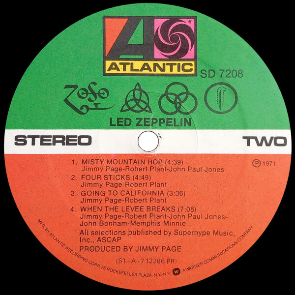 LP <br>Led Zeppelin IV <br>USA (SD 7208) - Image 4