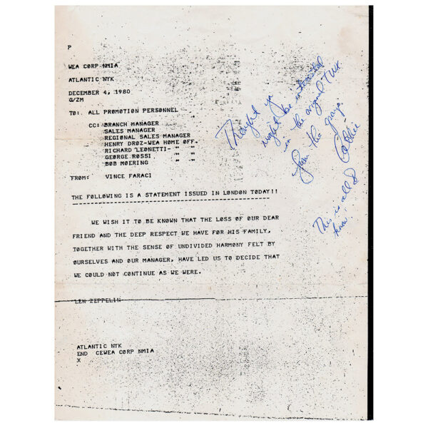 Press Release (1980) <br>Disbands, Telex (USA)