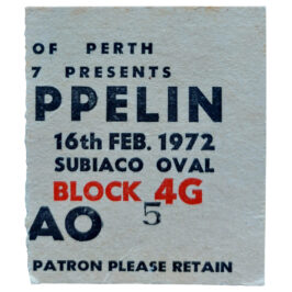 Concert Ticket <br>1972.02.16 <br>Perth, AU