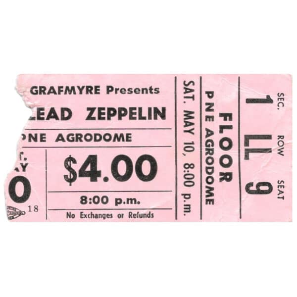 Concert Ticket <br>1969.05.10 <br>Vancouver, CA