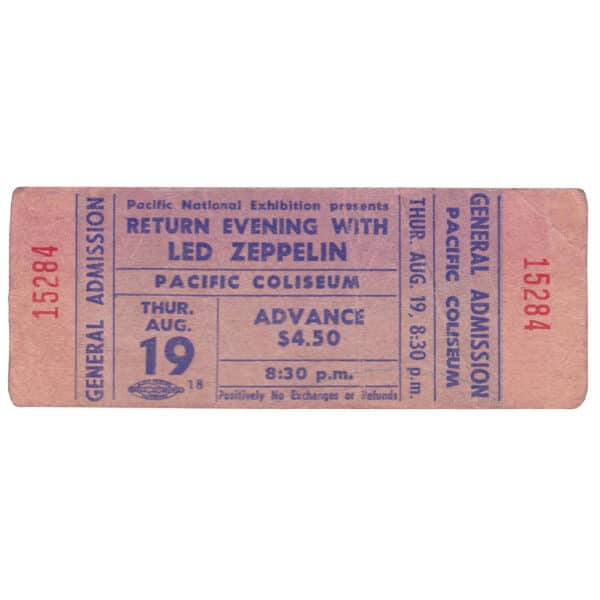 Concert Ticket <br>1971.08.19 <br>Vancouver, CA