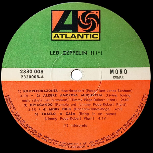 LP <br>Led Zeppelin II <br>Argentina (330 008) - Image 4