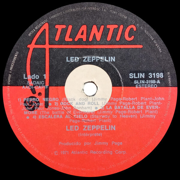 LP <br>Led Zeppelin IV <br>Argentina (SLIN 3198) - Image 3
