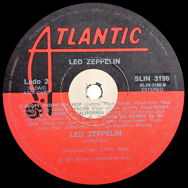 LP <br>Led Zeppelin IV <br>Argentina (SLIN 3198) - Image 4