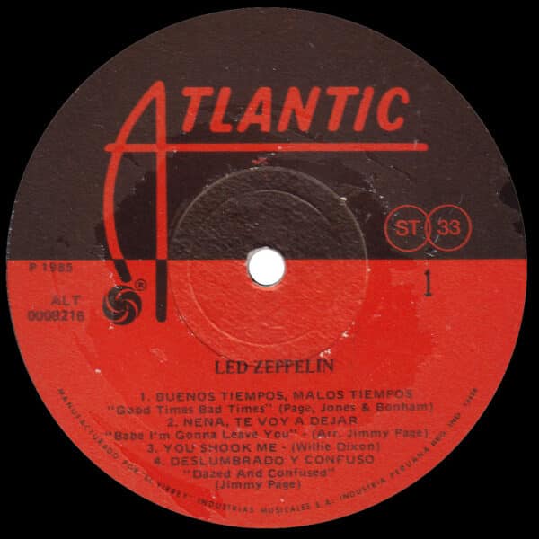 LP <br>Led Zeppelin <br>Peru (ALT 0008216) Version #1 - Image 3