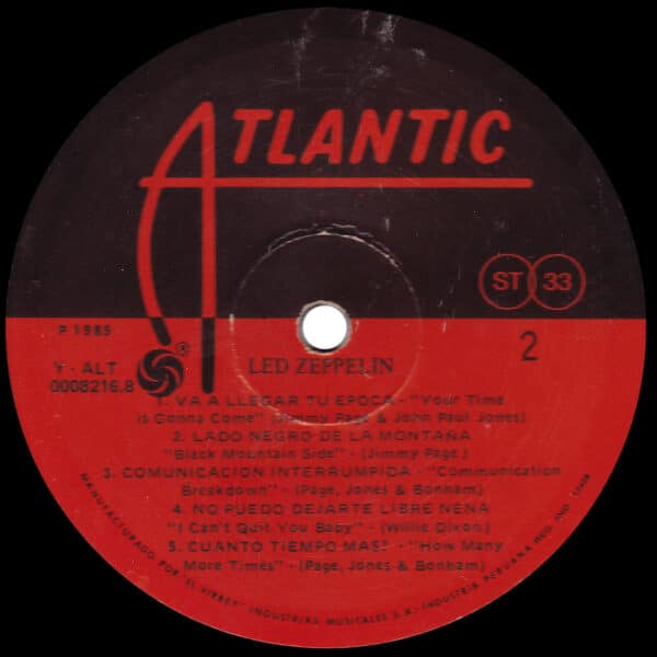 LP <br>Led Zeppelin <br>Peru (Y-ALT-0008216.8) - Image 4