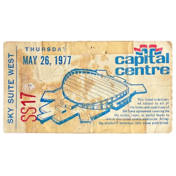 Concert Ticket <br>1977.05.26 <br>Landover, MD (Sky Suite)