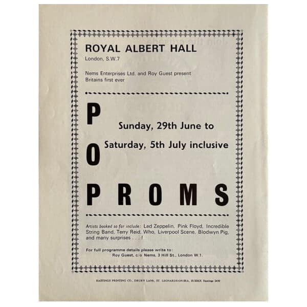 Concert Advertisement <br>1969.06.29 <br>London, UK (Ad)