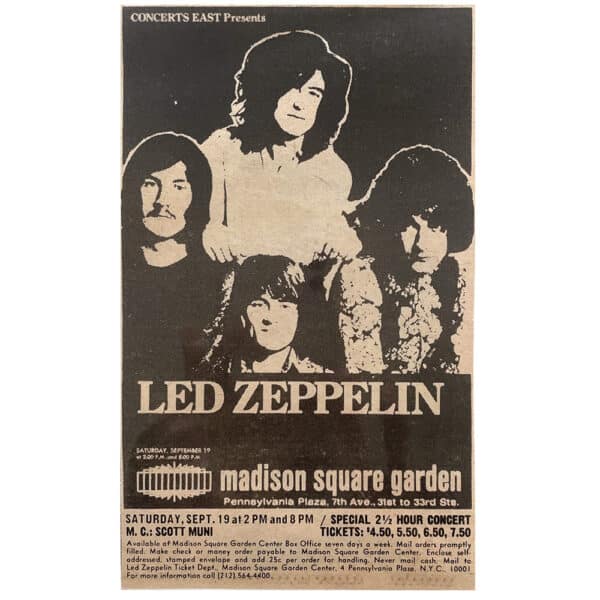Concert Advertisement <br>1970.09.19 <br>New York, NY (Ad)