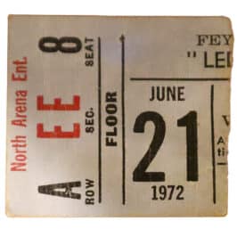 Concert Ticket <br>1972.06.21 <br>Denver, CO