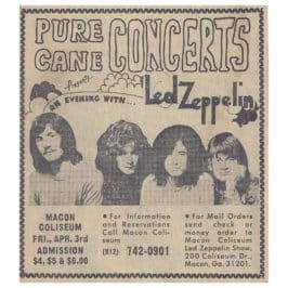 Concert Advertisement <br>1970.04.03 <br>Macon, GA