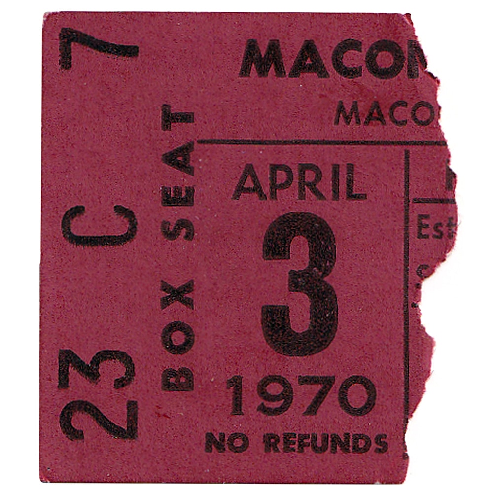 Concert Ticket <br>1970.04.03 <br>Macon, GA