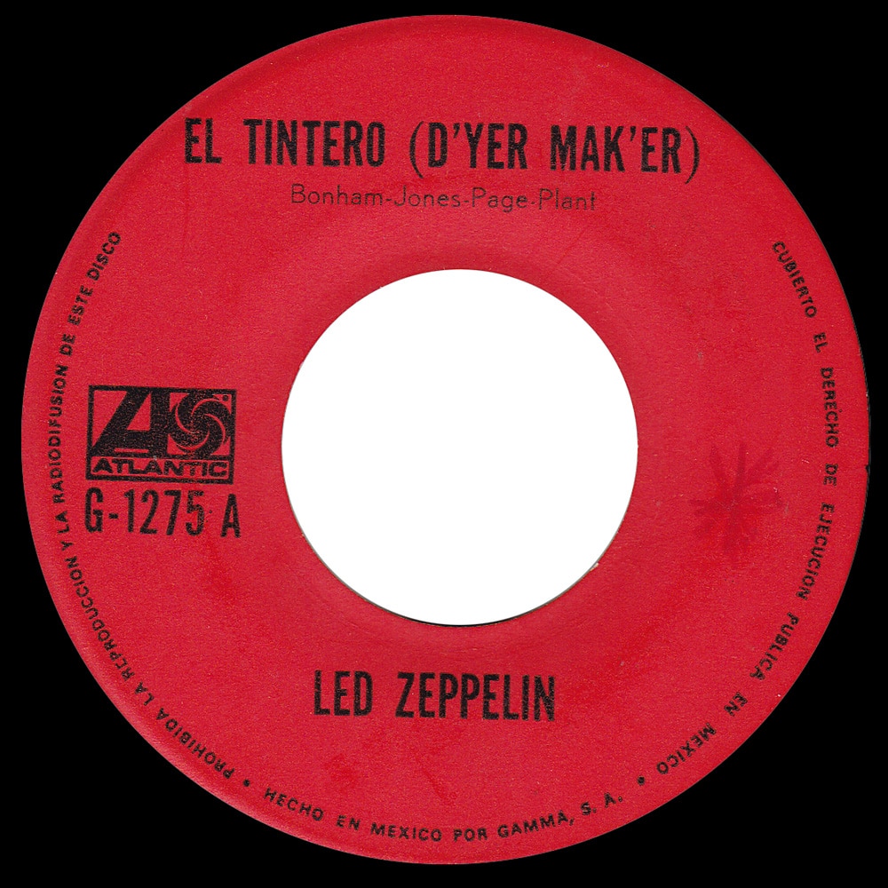 Single <br>Mexico (G-1275) <br>D'yer Maker / The Crunge (Promo) #2 - Image 2