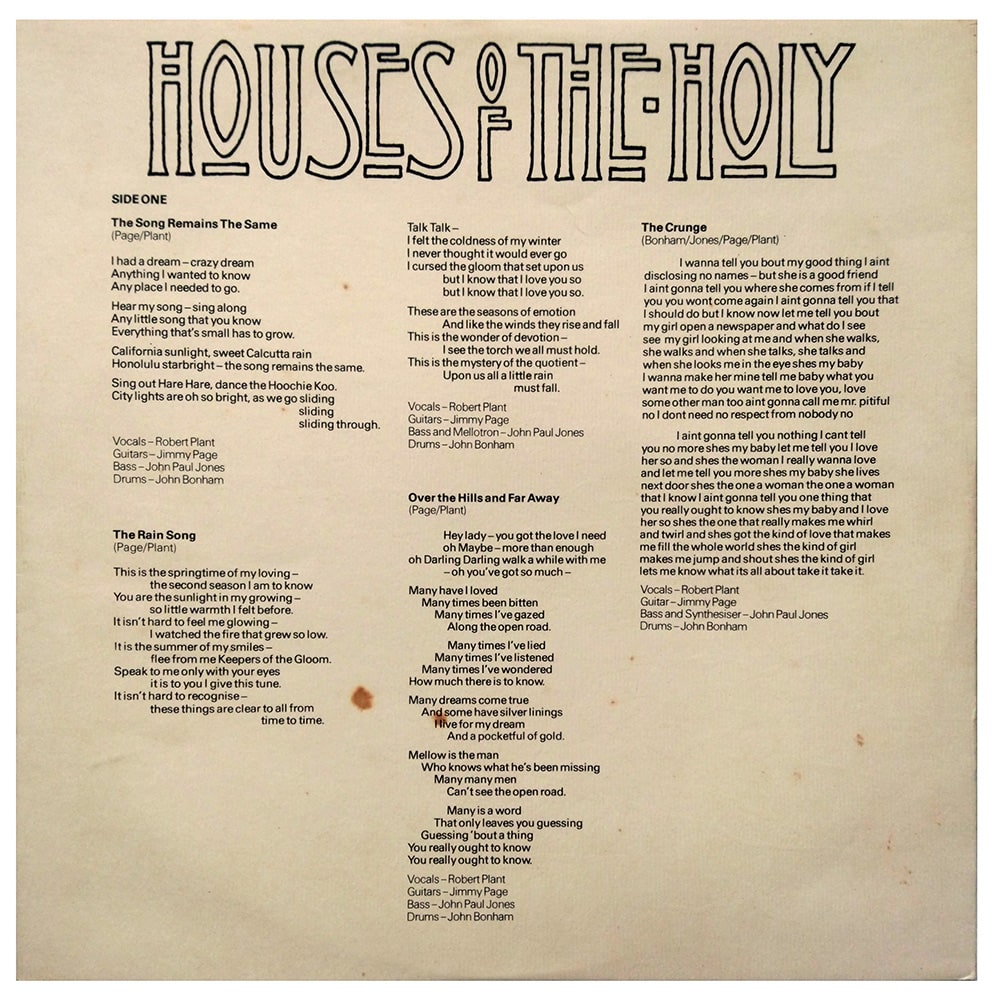 LP <br>Houses of the Holy <br>Japan (P-8288A) V2 - Image 9