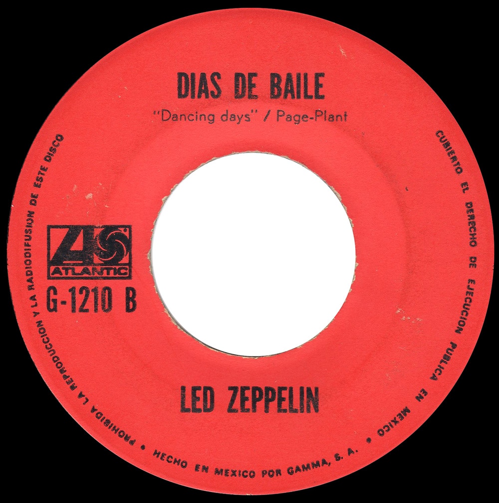 Single <br>Mexico (G-1210) <br>Over The Hills and Far Away / Dancing Days (Promo #1) - Image 2