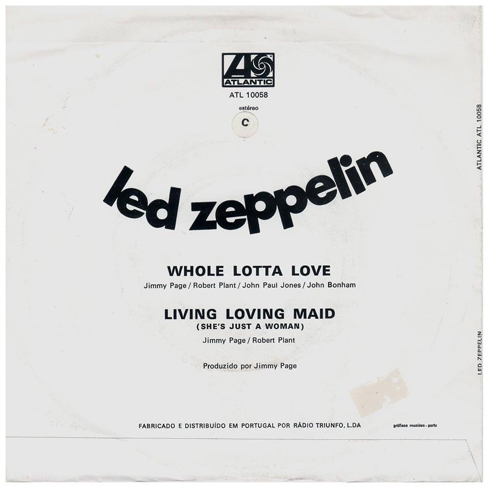 Single <br>Portugal (ATL 10058) <br>Whole Lotta Love / Living Loving Maid (#3) - Image 2