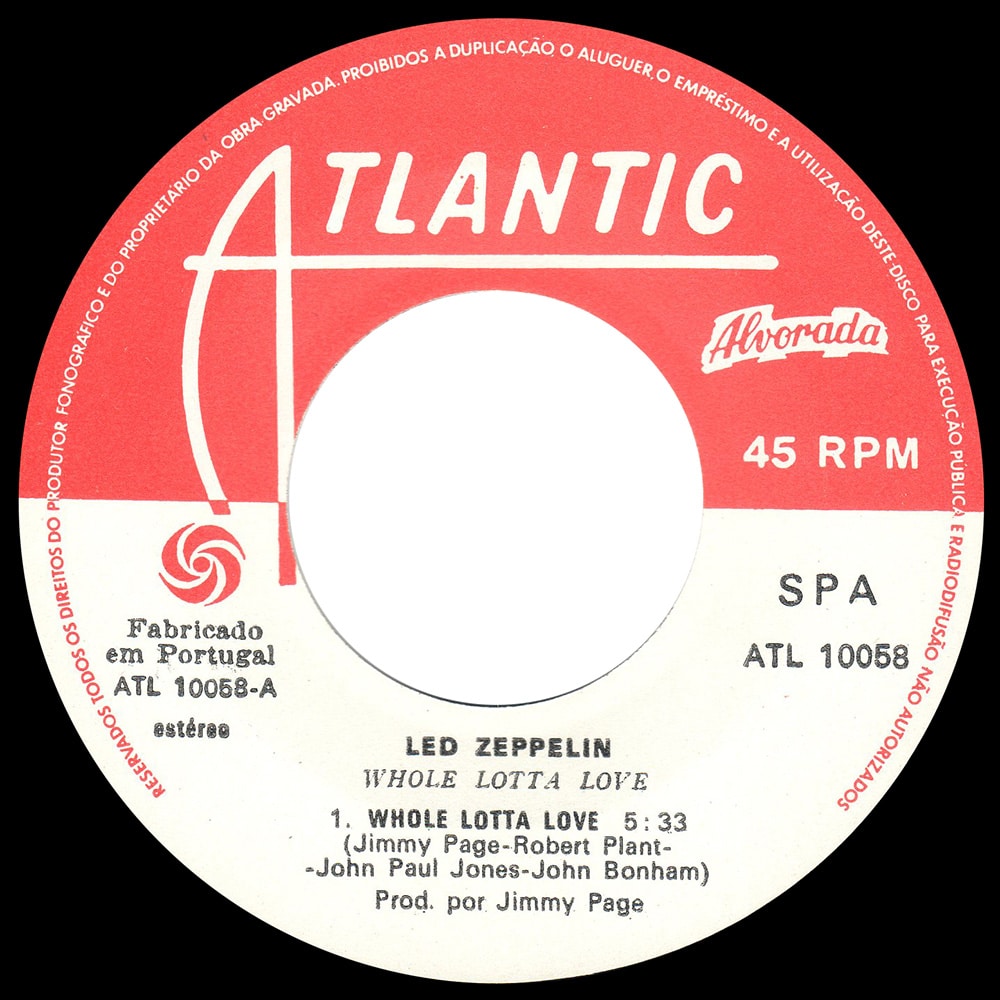 Single <br>Portugal (ATL 10058) <br>Whole Lotta Love / Living Loving Maid (#3) - Image 3