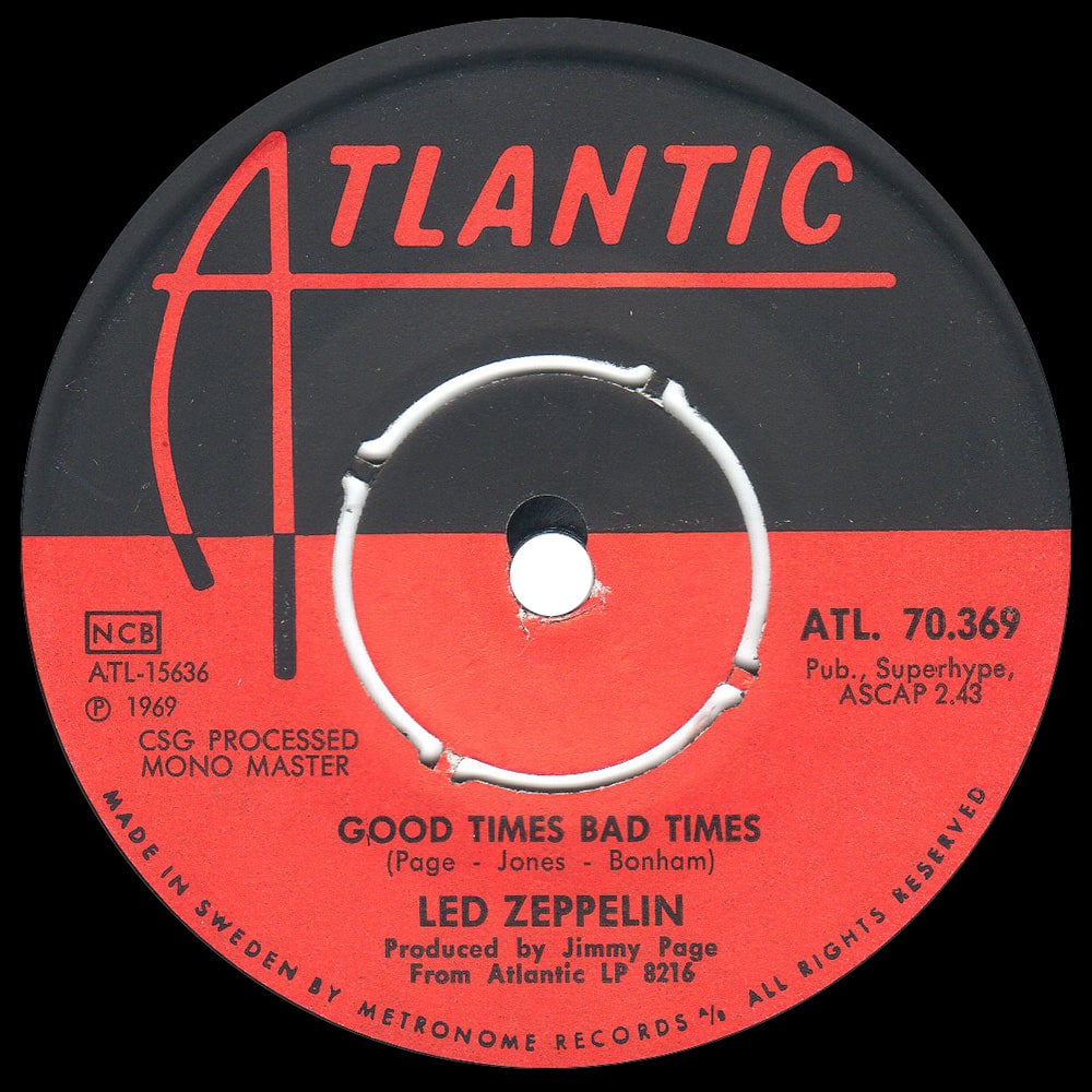 Single <br>Sweden (ATL.70.369) <br>Good Times Bad Times / Communication Breakdown (#2) - Image 3