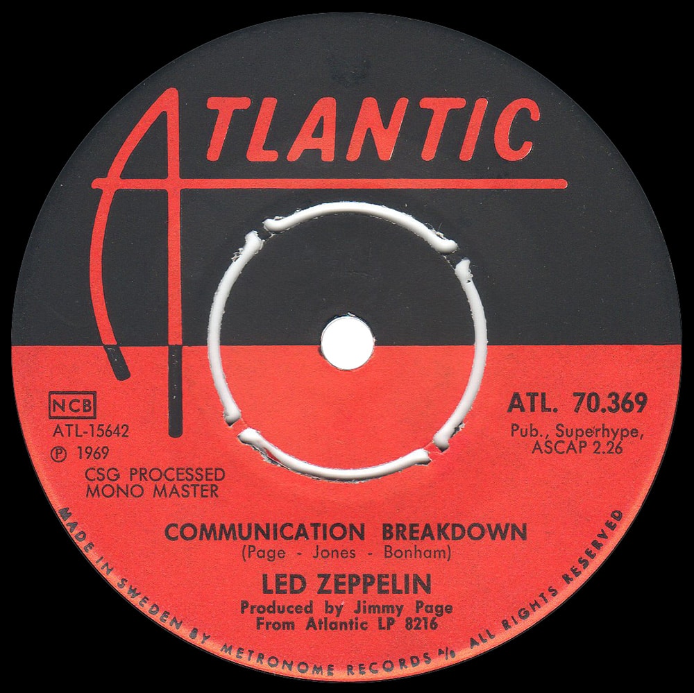 Single <br>Sweden (ATL.70.369) <br>Good Times Bad Times / Communication Breakdown (#2) - Image 2