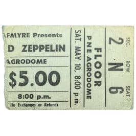 Concert Ticket <br>1969.05.10 <br>Vancouver, CA