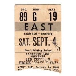 Concert Ticket <br>1971.09.04 <br>Toronto, CA