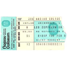 Concert Ticket <br>1975.02.04 <br>Uniondale, NY