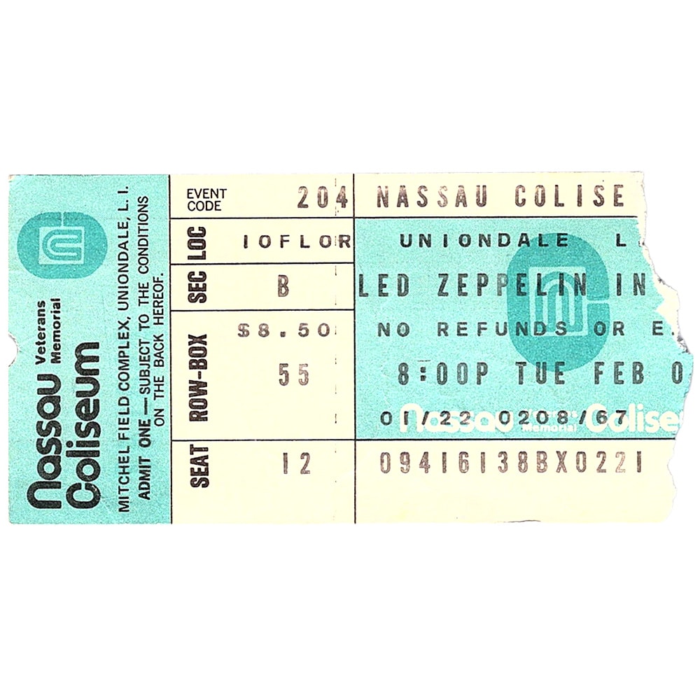 Concert Ticket <br>1975.02.04 <br>Uniondale, NY