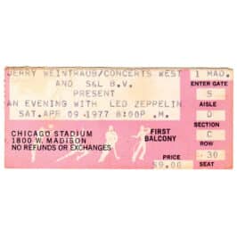 Concert Ticket <br>1977.04.09 <br>Chicago, IL