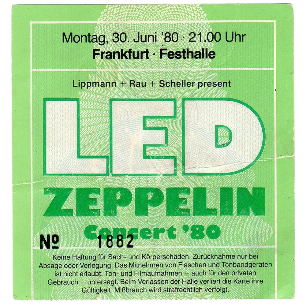 Concert Ticket <br>1980.06.30 <br>Frankfurt, DE