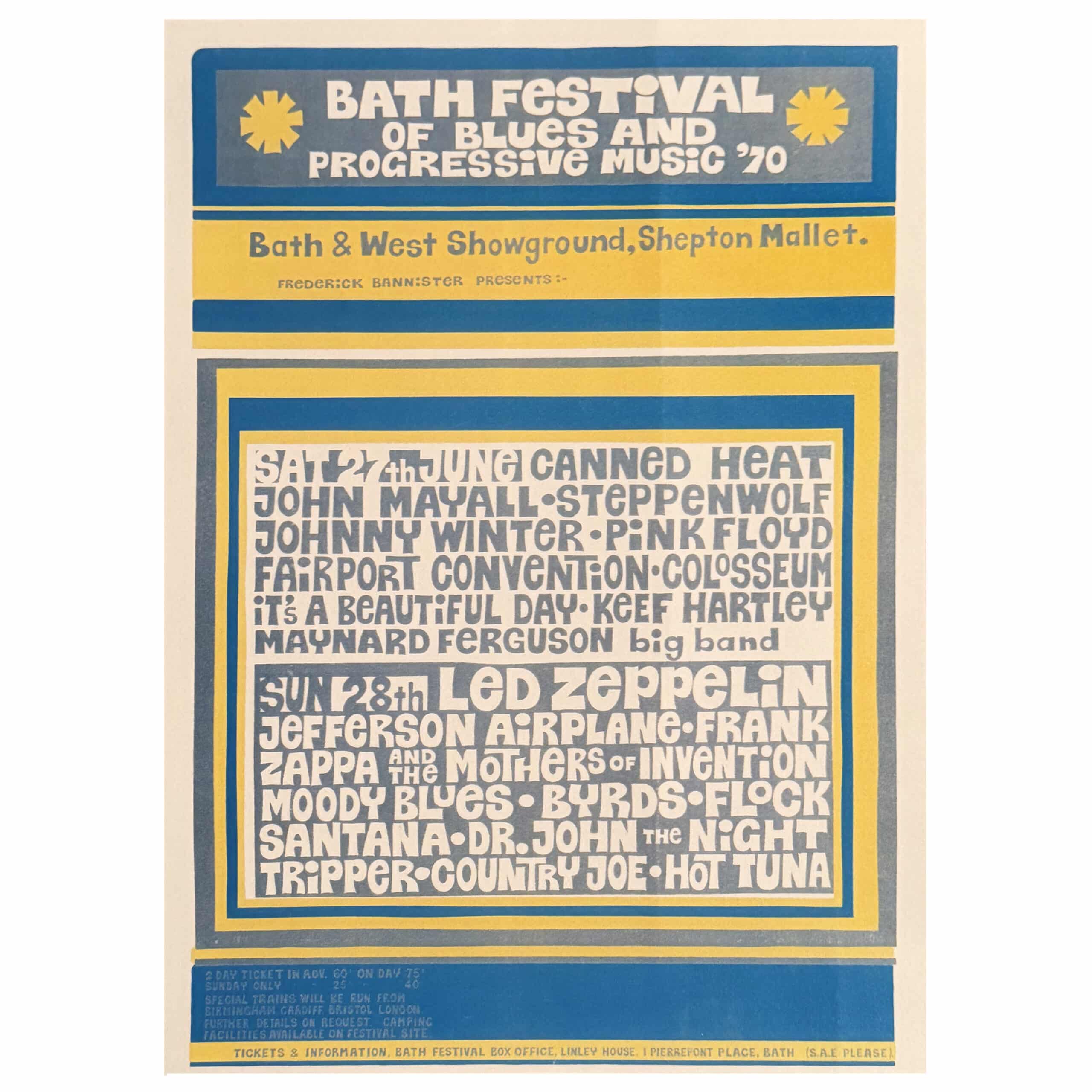 Concert Advertisement <br>1970.06.28 <br>Bath Festival, UK (Handbill) #3