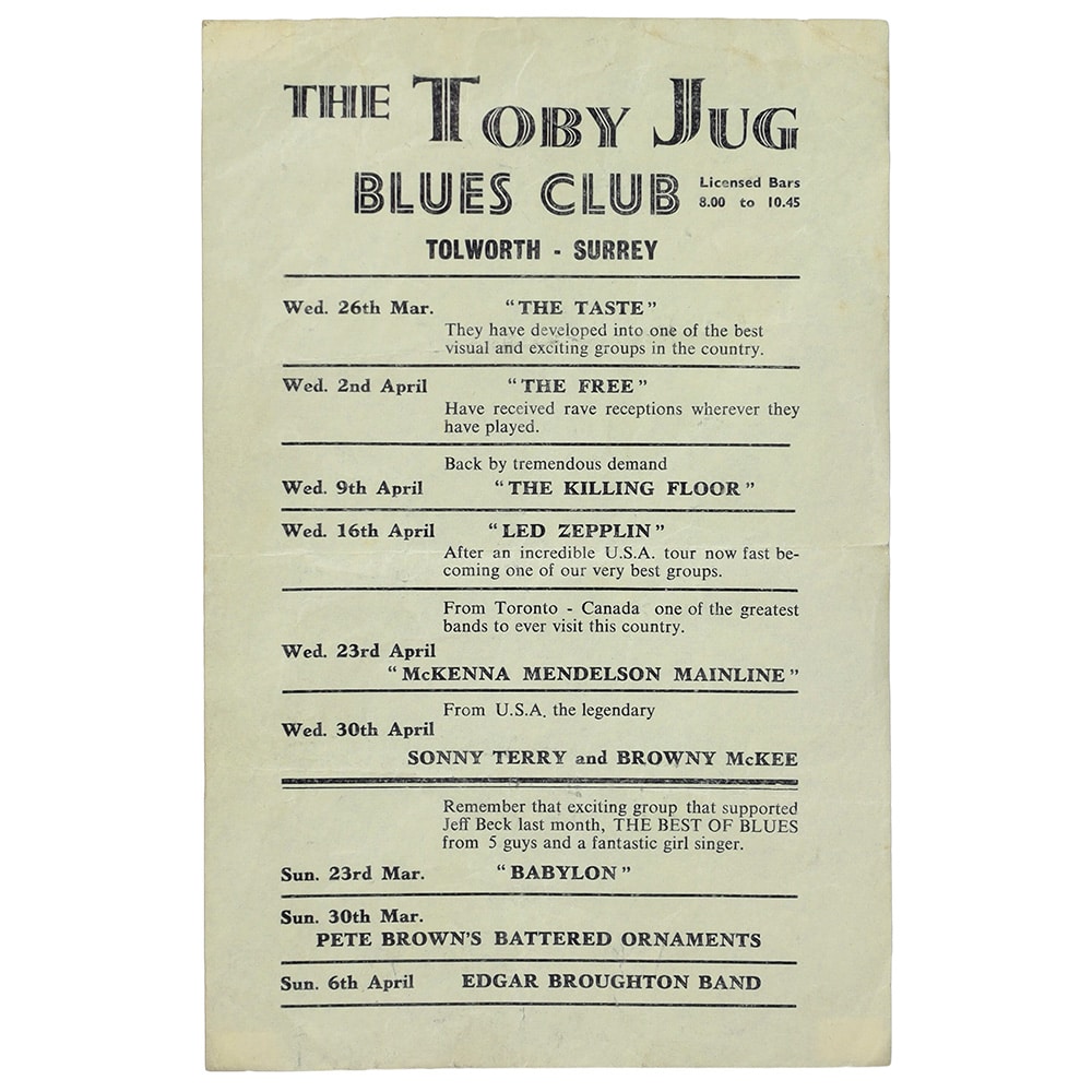 Concert Advertisement <br>1969.04.16 <br>Surrey, UK (Handbill)