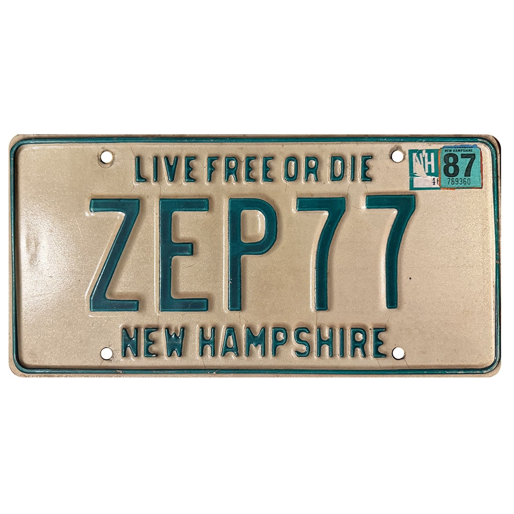 License Plate, New Hampshire