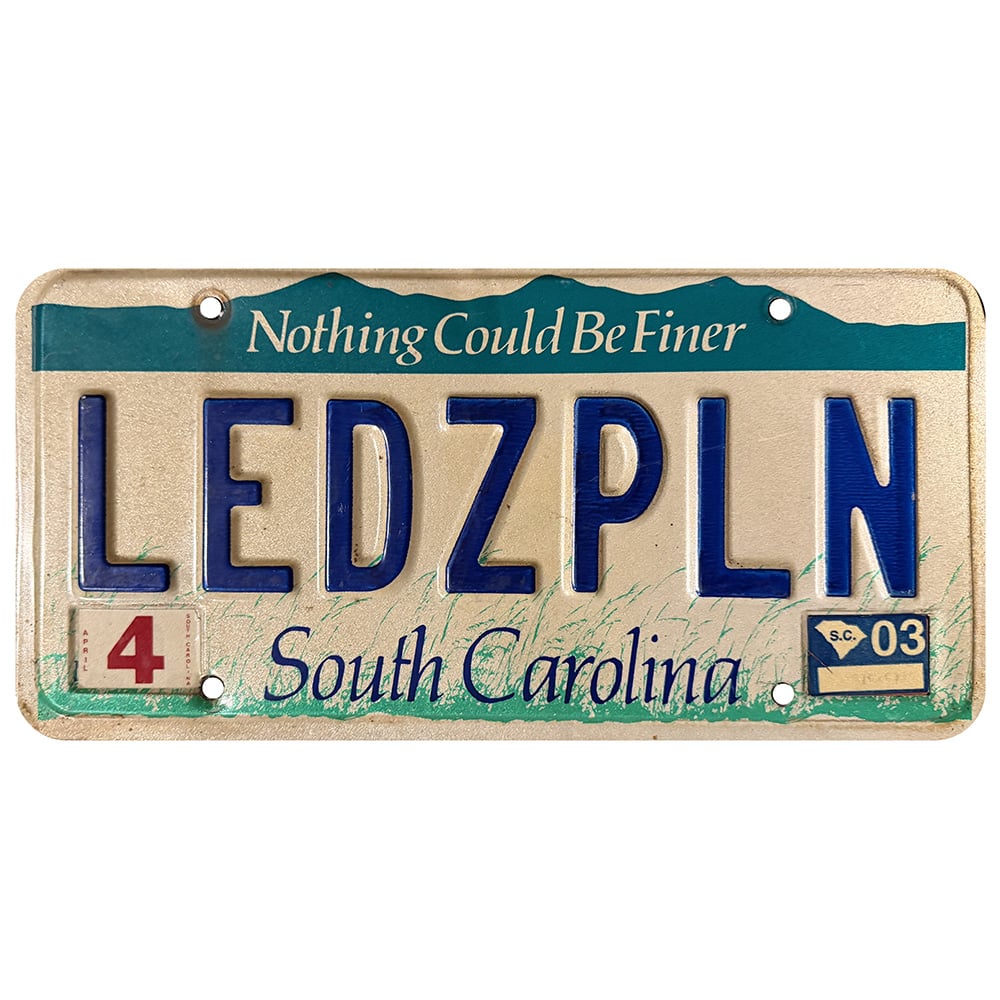 License Plate, South Carolina