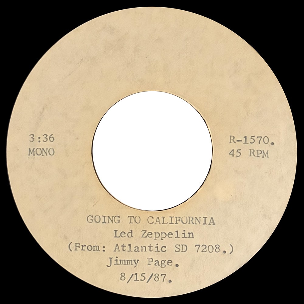 Single <br>USA (R-1570) <br>Going To California / Hey You (Acetate)
