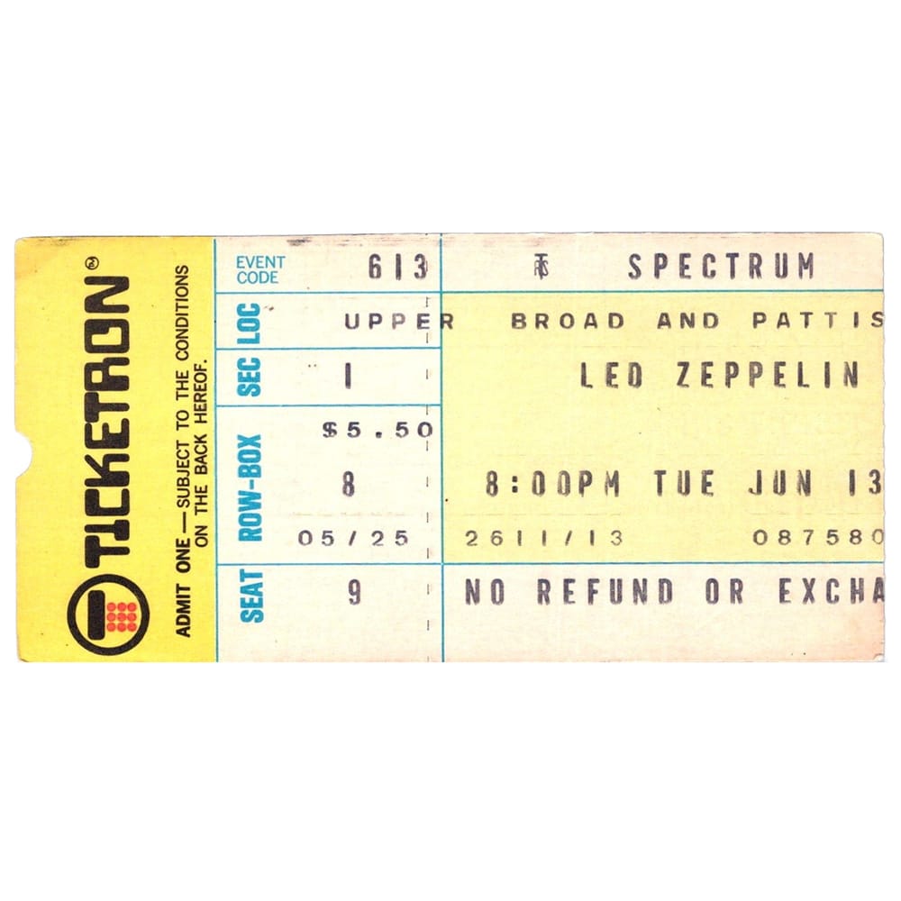 Concert Ticket <br>1972.06.13 <br>Philadelphia, PA