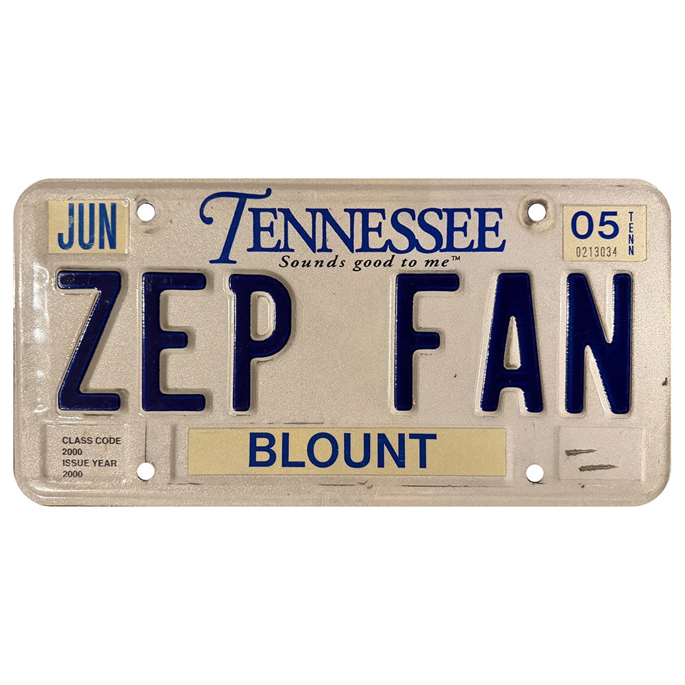 License Plate, Tennessee