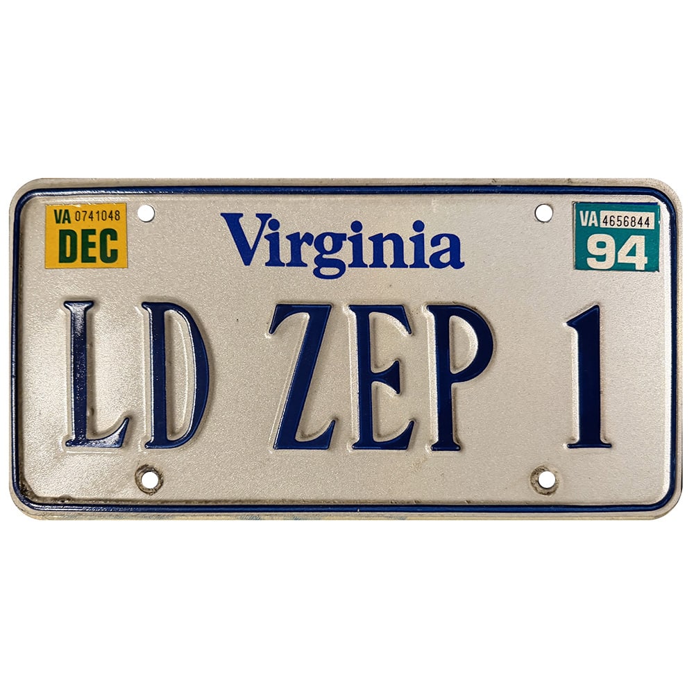 License Plate, Virginia