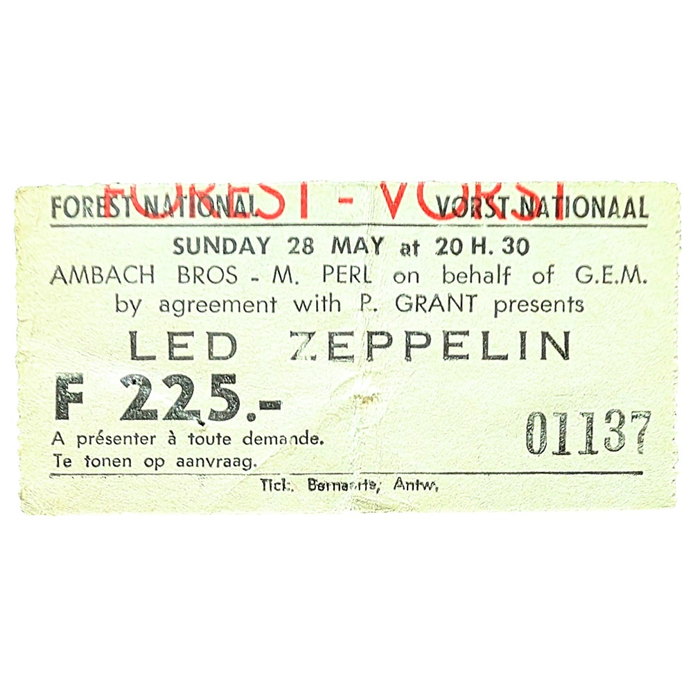 Concert Ticket <br>1972.05.28 <br>Brussels, BE